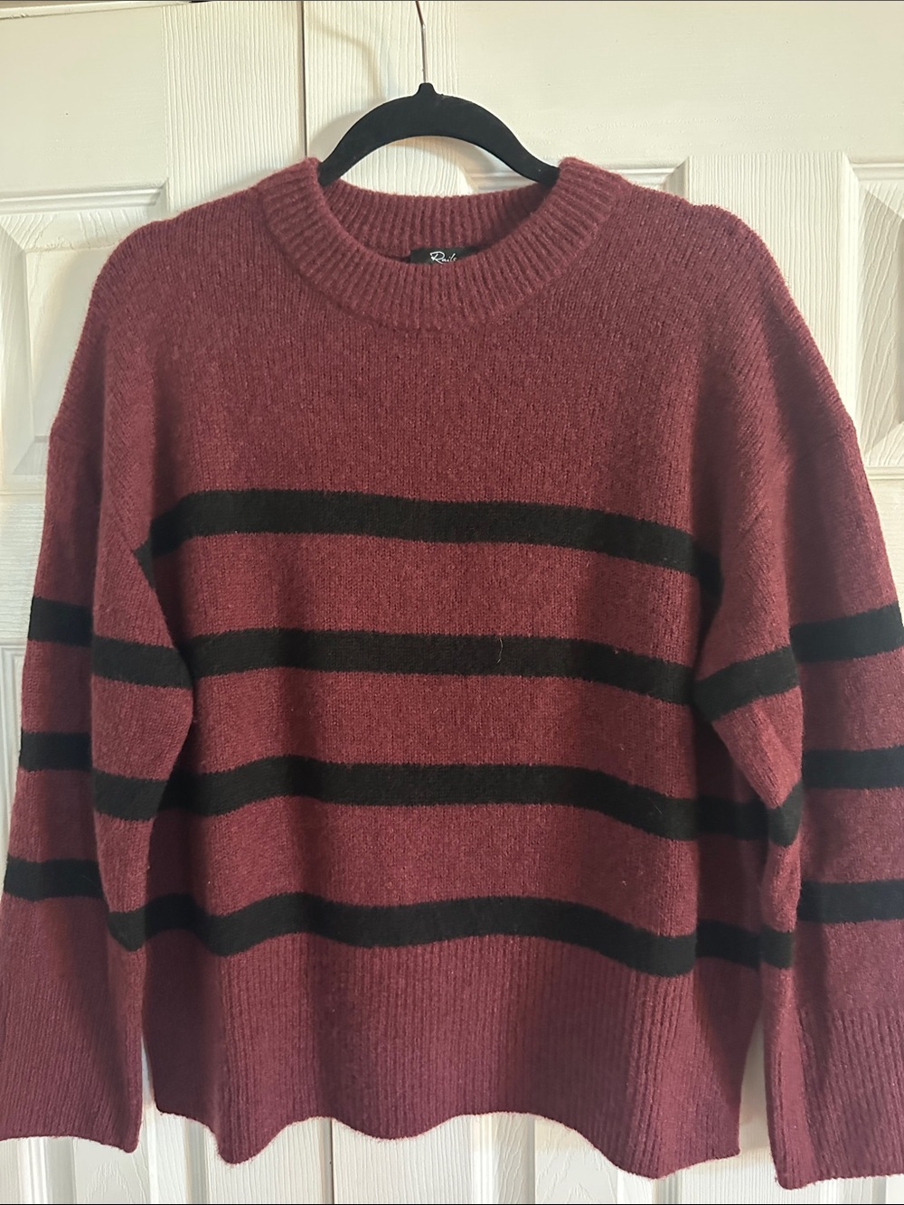 Rails Dark Burgundy & Black Striped 3 ply cashmere